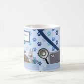 獣医パーソナライズされたデザインインライトブルー コーヒーマグカップ (中央)