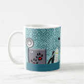 獣医パーソナライズされたプロフェッショナルスクラブティール(緑がかった色) コーヒーマグカップ (左)