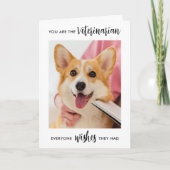 獣医パーソナライズされたペット犬写真獣医 サンキューカード (正面)