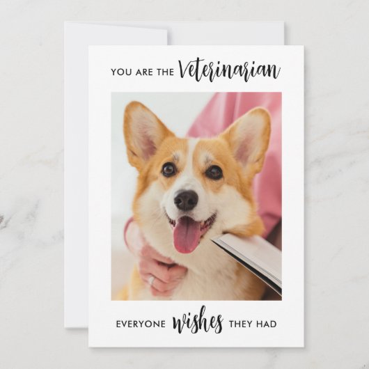 獣医パーソナライズされたペット犬写真獣医 サンキューカード (正面)