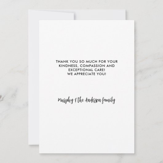 獣医パーソナライズされたペット犬写真獣医 サンキューカード (裏面)