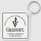 獣医パーソナライズされた学校の卒業祝い キーホルダー (裏面)