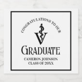 獣医パーソナライズされた学校卒業党 スパークリングワインラベル (シングルラベル)