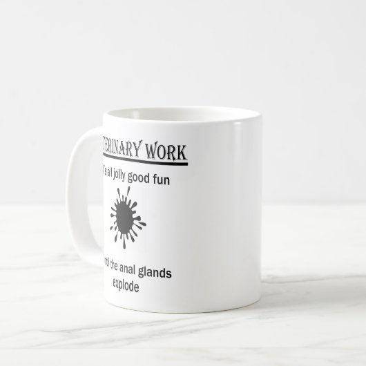 獣医パーソナライズされた用ベおもしろいッツギフト コーヒーマグカップ (正面左)