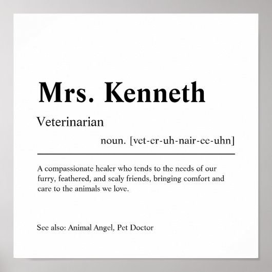 獣医パーソナライズされた贈与 ポスター (正面)