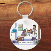 獣医パーソナライズされた – 女性マンガ キーホルダー (正面)