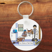 獣医パーソナライズされた – 男性マンガ キーホルダー (正面)