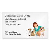 獣医ビジネスカード磁石 マグネット名刺 (正面)