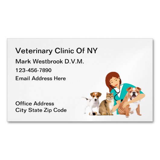 獣医ビジネスカード磁石 マグネット名刺 (正面)