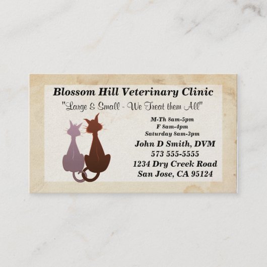 獣医ビジネスカード 名刺 (正面)