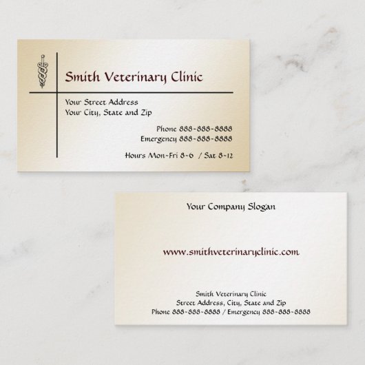 獣医ビジネスカード 名刺 (正面/裏面)