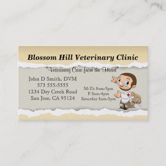 獣医ビジネスカード 名刺 (正面)