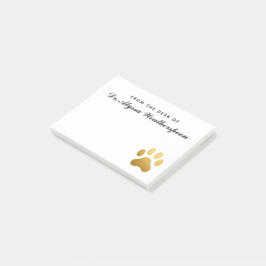 獣医フェイク金箔パウパーソナライズされたプリント ポストイット (アングル)