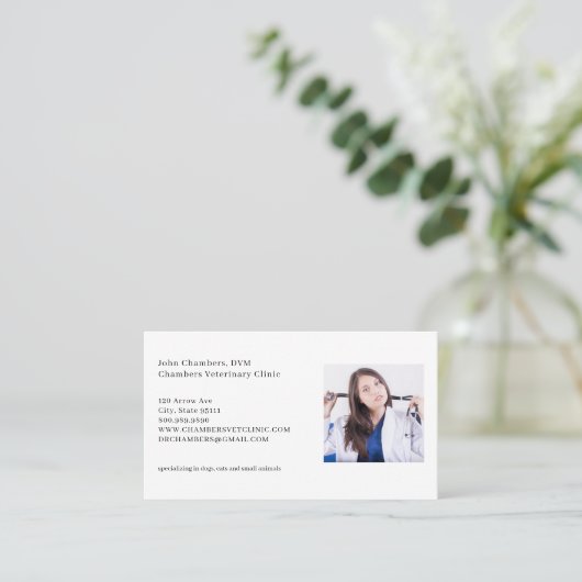 獣医フォトビジネス&アポイントメントアラーム 名刺 (スタンド正面)
