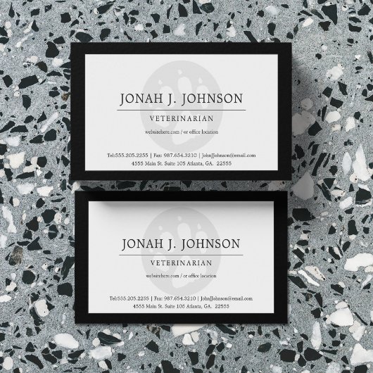 獣医プロフェッショナル |ドッグポーブラック縁ど 名刺