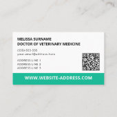 獣医ベットテッククリームグレイハウンドイタリアンドッグ 名刺 (裏面)