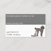 獣医ベットブラックグレーブロックペットドッグキャット 名刺 (裏面)