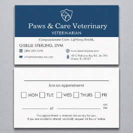 獣医ベットペットオフィスアポイントメントリマインダー 名刺