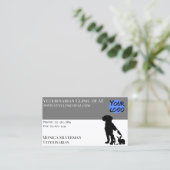 獣医ベットポーブラックグレーブロックあなたのロゴ 名刺 (スタンド正面)