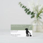 獣医ベットポーブラックグレーブロックペット 名刺 (スタンド正面)