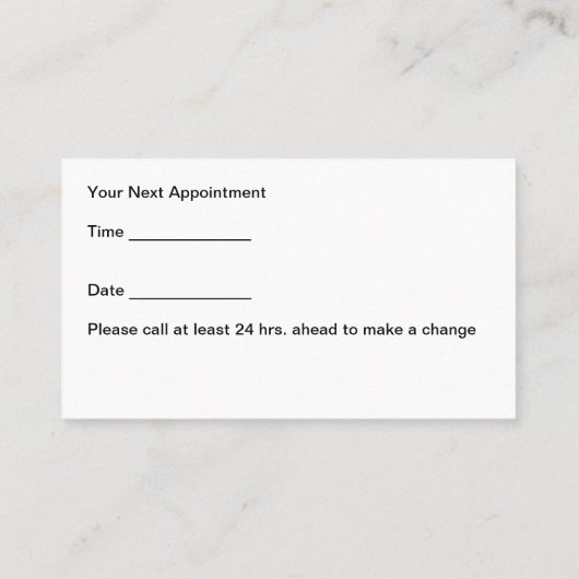 獣医ペットケアサービスアポイントメント 名刺 (裏面)