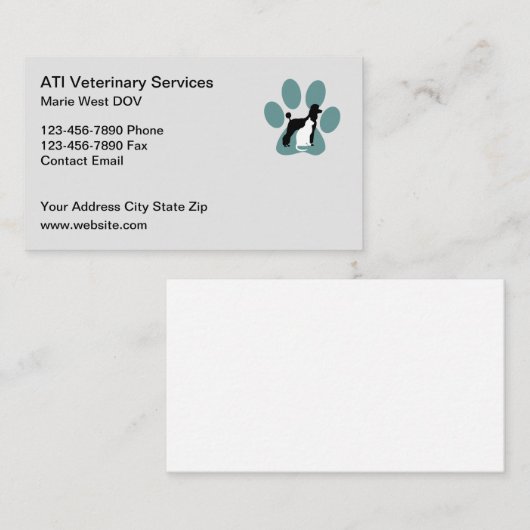 獣医ペットケアビジネスカード 名刺 (正面/裏面)