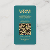 獣医ペットケア獣医インスタグラムティール（緑がかった色） 名刺 (裏面)