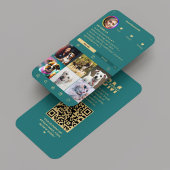 獣医ペットケア獣医インスタグラムティール（緑がかった色） 名刺