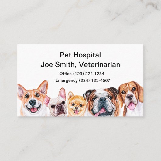 獣医ペットサービスビジネスカード 名刺 (正面)