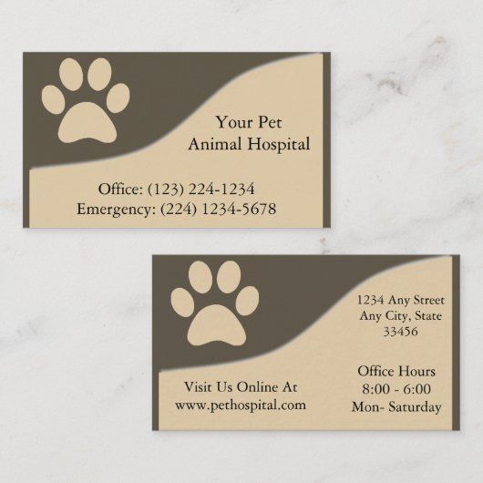 獣医ペットサービス名刺 名刺 (正面/裏面)