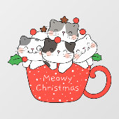 獣医ペットショップミオウィクリスマスかわいい猫クリスマス ウィンドウサイン (シート)