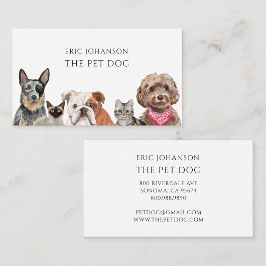 獣医ペットドクタービジネスカード 名刺 (正面/裏面)