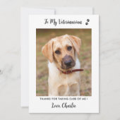 獣医ペットパーソナライズされたドッグ写真 サンキューカード (正面)