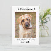 獣医ペットパーソナライズされたドッグ写真 サンキューカード (スタンド正面)