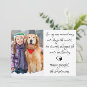 獣医ペットパーソナライズされた写真獣医 サンキューカード (スタンド正面)