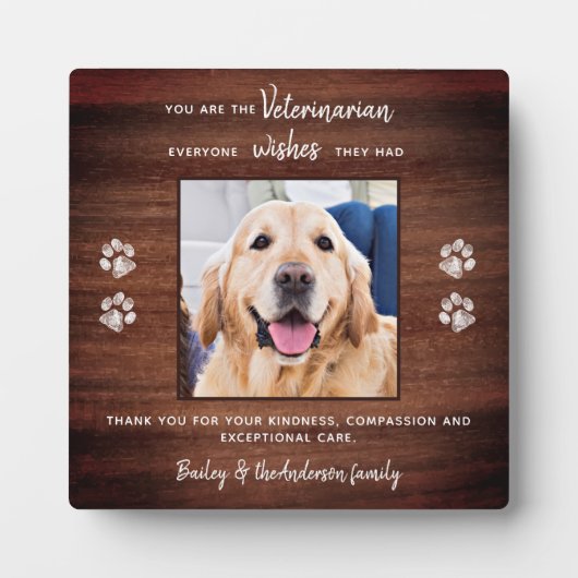 獣医ペット写真獣医ありがとう フォトプラーク (正面)