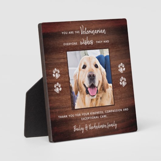獣医ペット写真獣医ありがとう フォトプラーク (正面)