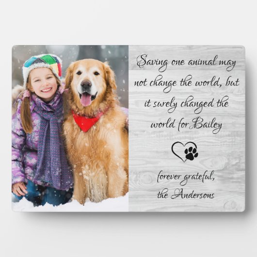 獣医ペット写真獣医への感謝 フォトプラーク (正面)