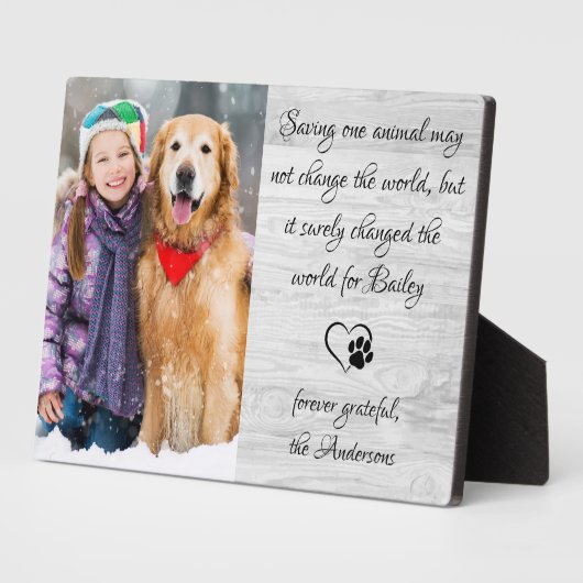 獣医ペット写真獣医への感謝 フォトプラーク (側面)