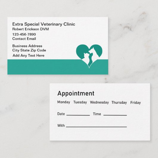 獣医ペット病院の名刺 名刺 (正面/裏面)