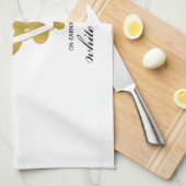 獣医ホワイトコート式おめでとうございます キッチンタオル (四つ折り)