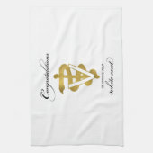 獣医ホワイトコート式おめでとうございます キッチンタオル (縦)