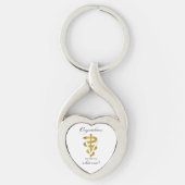 獣医ホワイトコート式おめでとうございます キーホルダー (正面)