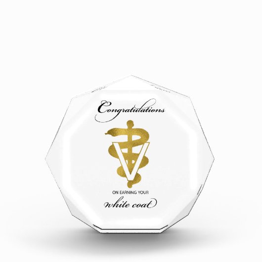 獣医ホワイトコート式おめでとうございます フォトブロック (正面)