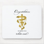 獣医ホワイトコート式おめでとうございます マウスパッド (正面)