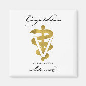 獣医ホワイトコート式おめでとうございます マグネット (正面)