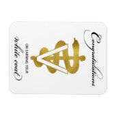 獣医ホワイトコート式おめでとうございます マグネット (横)