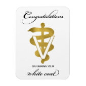 獣医ホワイトコート式おめでとうございます マグネット (縦)