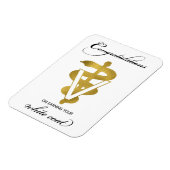 獣医ホワイトコート式おめでとうございます マグネット (左側)