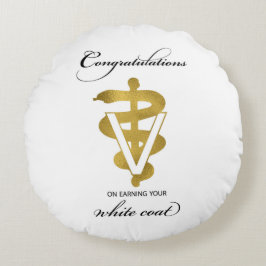 獣医ホワイトコート式おめでとうございます ラウンドクッション